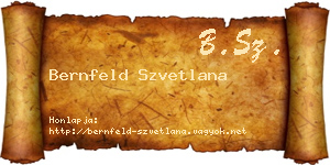 Bernfeld Szvetlana névjegykártya